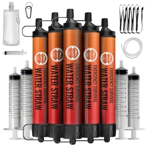 Emergency Water Filter Straws / Water Purifier Survival Gear 5PCS